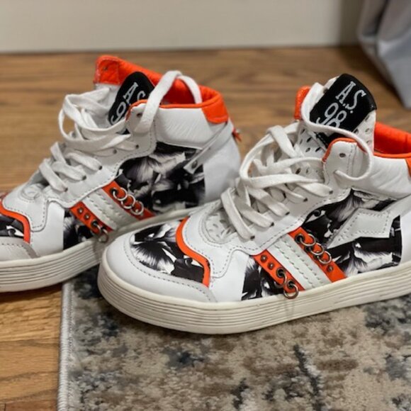 **SOLD** A.S. 98 WHITE MULTI COLORED HIGHTOP SNEAKER EU37 - Picture 3 of 7